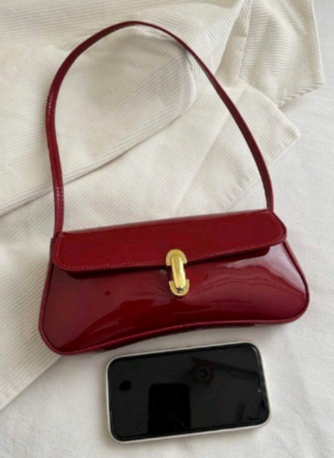 Aurora Baguette Bag Burgundy