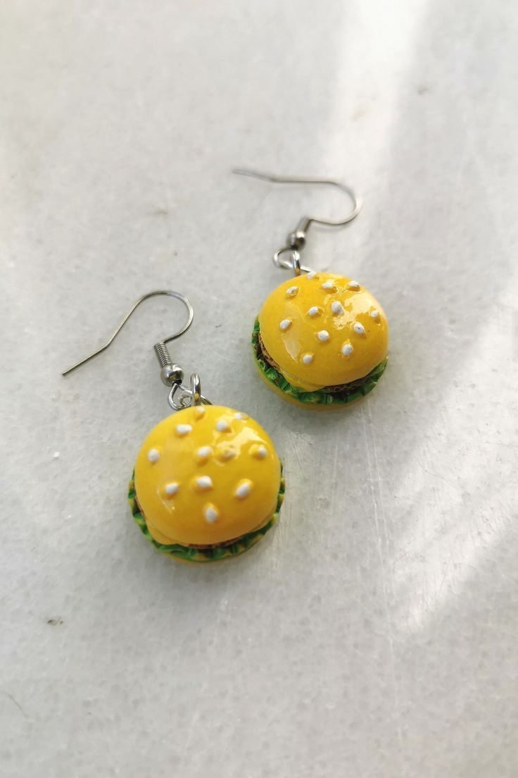 Burger Earrings