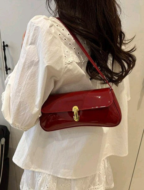 Aurora Baguette Bag Burgundy